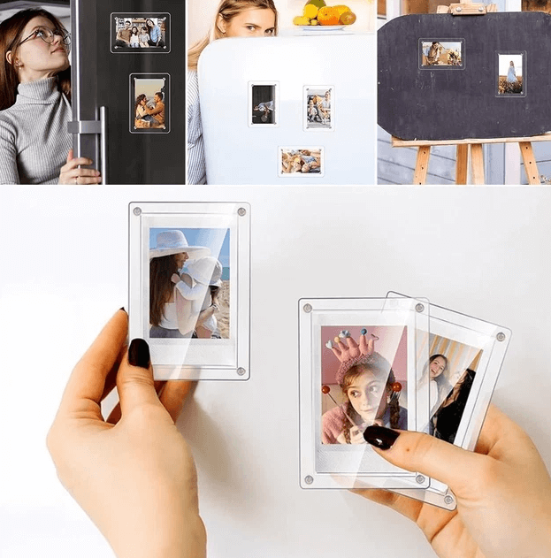 Magnetic Fridge Frames-Transparent Magnetic Acrylic Picture Frame 3x4 inches each