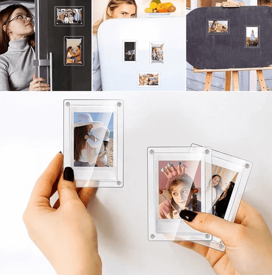 Magnetic Fridge Frames-Transparent Magnetic Acrylic Picture Frame 3x4 inches each